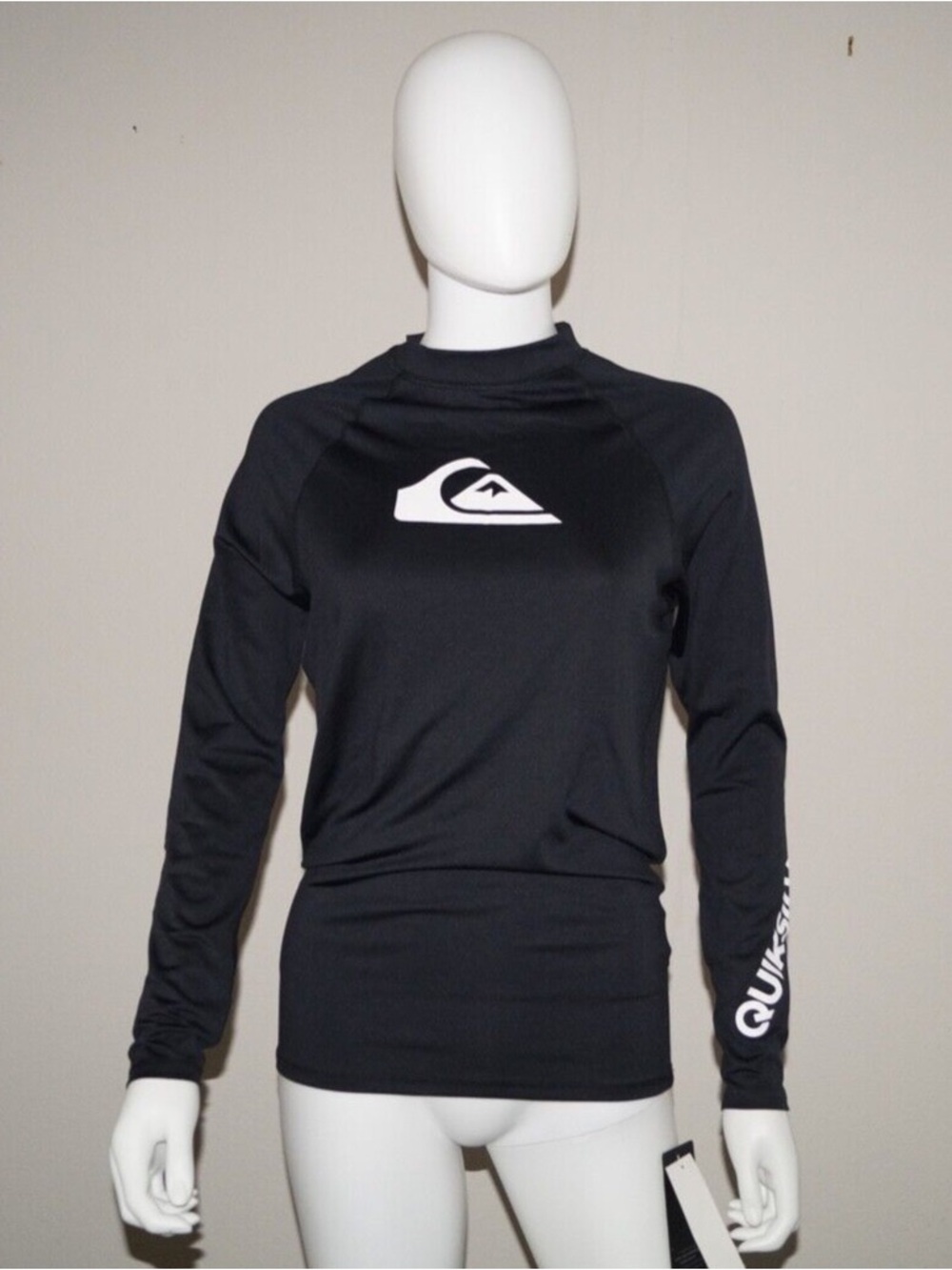 Quiksilver Women's Black Long-Sleeve Logo Rash Guard